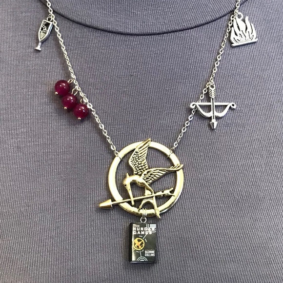 The Hunger Games by Suzanne Collins Handmade Literature Book Necklace Mockingjay - Picture 8 of 16